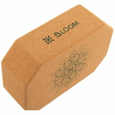 Блок для йоги пробковий Bloom 225x150x75 мм, коричневий, код: LB7122