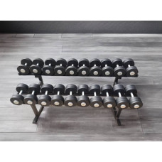 Гантельний ряд BioGym Black Full фарбовані 12-50 кг (20 пар зі стійкою), код: 053277-RN