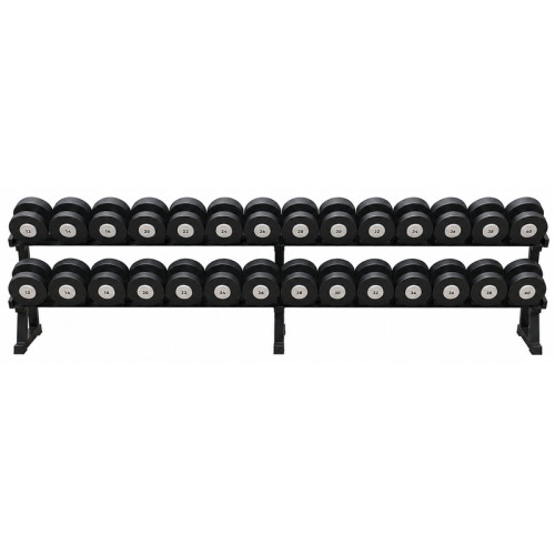 Гантельний ряд BioGym Black Full фарбовані 12-40 кг (15 пар зі стійкою), код: 053276-RN