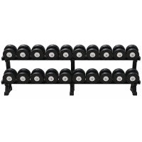 Гантельний ряд BioGym Black Full фарбовані 12-30 кг (10 пар зі стійкою), код: 053275-RN