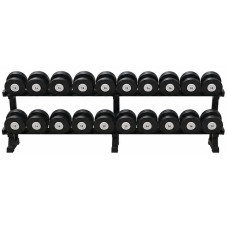 Гантельний ряд BioGym Black Full фарбовані 12-30 кг (10 пар зі стійкою), код: 053275-RN