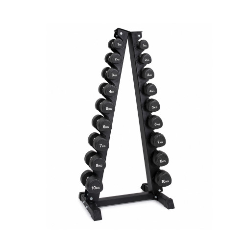 Гантельний ряд Generation Fitness FF51D6C-1-10kg (уретан) 1-10 кг зі стійкою "ялинка" DR-17, код: 523604-AX
