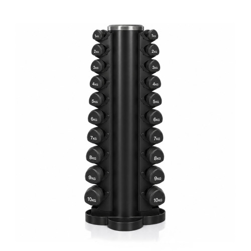 Гантельний ряд 1-10 кг Generation Fitness FF51D6C-1-10kg (уретан) зі стійкою "боченя" DR-18, код: 523605-AX