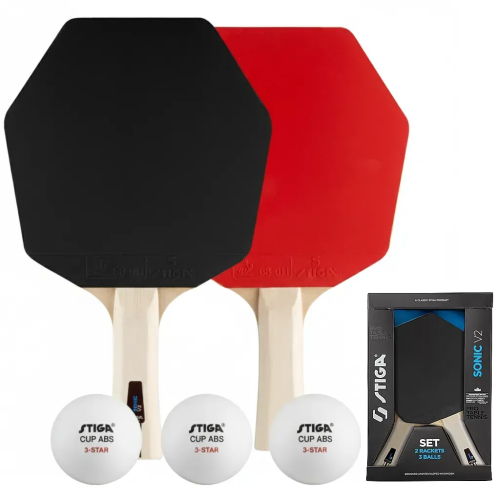 Набір для настільного тенісу Stiga Sonic V2 Cybershape 2 Bats 3 Balls (1210-1206-35), код: 931946-SVA
