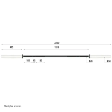 Гриф для штанги Toorx Max 450 Kg Cross Challenge 220 см 50 мм (BO-450), код: 932179-SVA