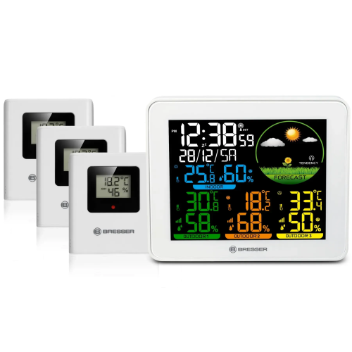 Метеостанція Bresser Colour Weather Station with 3 Sensors (9600028/13452), код: 932127-SVA