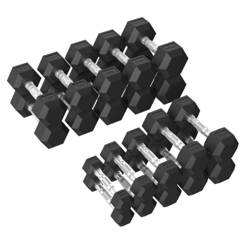 Гантельний ряд Tunturi Platinum Dumbbells Set 1-10 kg (10 пар), код: 25TUPLA061