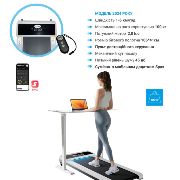 Моторизована бігова доріжка EnergyFIT White, код: EF-Х512NS