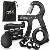 Еспандер регульований 5-60кг Trex Sport TX-005HSA чорний, код: 5902308235106