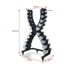 Гантельний ряд Fit-On Chrome Stand X 2070-0002 1-10 кг (110кг), код: 86906~13