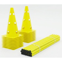 Тренувальний набір PlayGame (20 конусів 32 см + 10 жердин 120 см), код: SET32