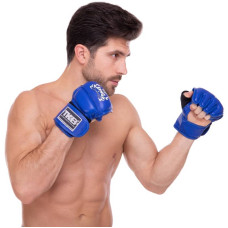 Рукавички для змішаних єдиноборств MMA Top King Ultimate шкіряні S, синій, код: TKGGU_SBL