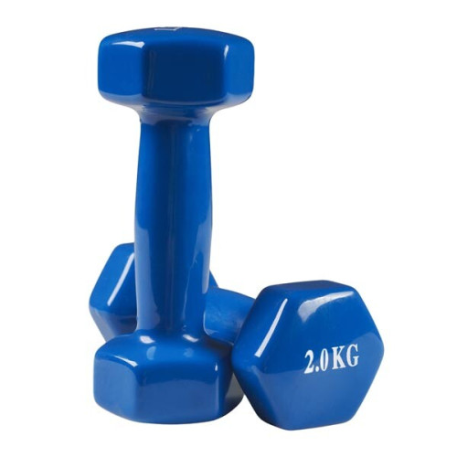 Гантелі для фітнесу FitGo вініл, 2x2 кг, синій., код: 80022-V2B