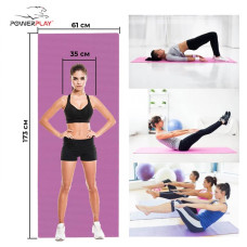 Килимок для йоги та фітнесу PowerPlay 1730х610х6 мм, рожевий, код: PP_4010_Rose_(173*0,6)