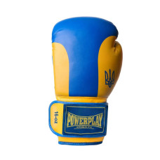 Боксерські рукавиці PowerPlay Ukraine синьо-жовті, 16 унцій, код: PP_3021_16oz_Blue-Yellow