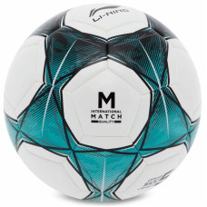 М'яч футбольний LI-Ning №5, білий-бірюзовий, код: LFQK635-4-S52
