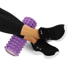 Ролер масажний циліндр (ролик мфр) FitGo Grid Spine Roller 330x130 мм, фіолетовий, код: FI-5847_V