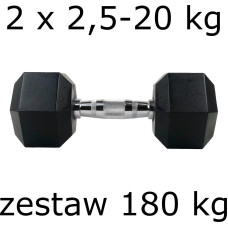 Гантельний ряд UnderFit Hex 2х2,5-20 кг (180 кг), код: M-10049210-IN
