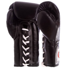 Рукавиці боксерські шкіряні на шнурівці Fairtex 14 унцій, чорний, код: BGL6_14BK-S52