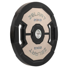 Диски гумові 2 Handle металева втулка Zelart 51мм, 20кг, чорний-сірий, код: TA-4792-20