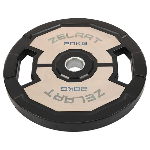 Диски гумові 2 Handle металева втулка Zelart 51мм, 20кг, чорний-сірий, код: TA-4792-20