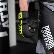 Рукавиці для ММА Phantom Apex Sparring Neon L/XL, чорний, код: PHMMAG2301-LXL