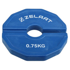 Блини диски змінні гумові Zelart Rubber Change Plates 0,75 кг, синій, код: TA-1692-0_75