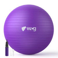 М’яч для фітнесу WCG Balance Pro 65 см Anti-Burst до 500 кг з насосом, фіолетовий, код: W-FB-BP65-PUR