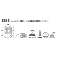 Намет чотиримісний High Peak Kira 4.1 Deep Forest (10374), код: 930593-SVA