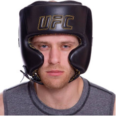 Шолом боксерський у мексиканському стилі шкіряний UFC PRO Prem Lace Up 2XL чорний, код: UHK-75057-S52