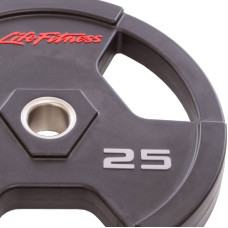 Диск поліуретановий Life Fitness з хватом і металевою втулкою 25кг (d-51мм), код: SC-80154-25-S52