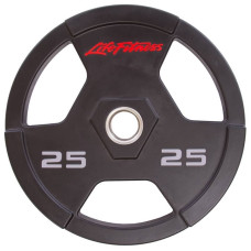 Диск поліуретановий Life Fitness з хватом і металевою втулкою 25кг (d-51мм), код: SC-80154-25-S52