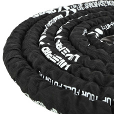 Канат для кросфіту в захисному рукаві LiveUp Battle Rope 9м, чорний, код: LP8172-9