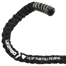 Канат для кросфіту в захисному рукаві LiveUp Battle Rope 9м, чорний, код: LP8172-9