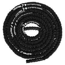 Канат для кросфіту в захисному рукаві LiveUp Battle Rope 9м, чорний, код: LP8172-9