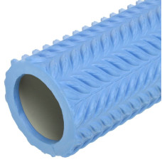 Ролер масажний циліндр (ролик мфр) FitGo Grid Line Roller, 450x105 мм, блакитний, код: FI-9387_N