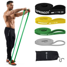 Еспандер-петля Springos Power Band 3-39 кг (резина для фітнесу та спорту) набір 4 шт, код: FA0131