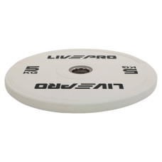Бамперний диск гумовий LiveUp ø50.5мм, 5кг, білий, код: LP8332-5