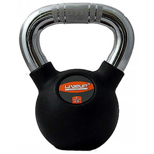 Гиря LiveUp Rubber Kettel Dumbell 6 кг,, код: 6951376139617