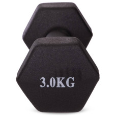 Гантель аеробна неопренова Fitnessport 1x3кг, чорний, код: 10181-AX