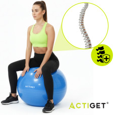 М'яч для фітнесу (фітбол) Actiget 55 см з насосом, синій, код: ACT0142