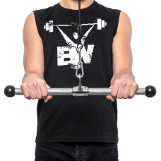 Ручка для верхньої тяги York Fitness 45см пряма на трицепс з обертовим підвісом, хром, код: 00014961068184