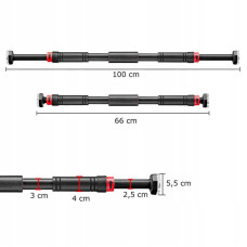 Турнік розсувний 4FIZJO 66-100 см Black/Red, код: P-5907739310385