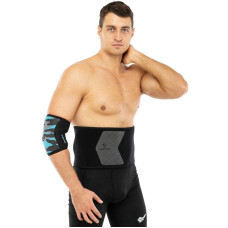 Пояс для тренажерного залу та схуднення LiveUp Sweat Waist Trimmer 1250x195x5мм, чорний-сірий, код: LP8718