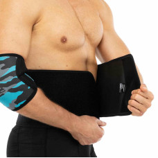Пояс для тренажерного залу та схуднення LiveUp Sweat Waist Trimmer 1250x195x5мм, чорний-сірий, код: LP8718