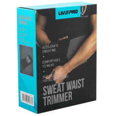 Пояс для тренажерного залу та схуднення LiveUp Sweat Waist Trimmer 1250x195x5мм, чорний-сірий, код: LP8718