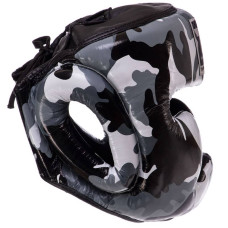 Шолом боксерський з повним захистом шкіряна Top King Empower Camouflage S камуфляж сірий, код: TKHGEM-03_SGR-S52