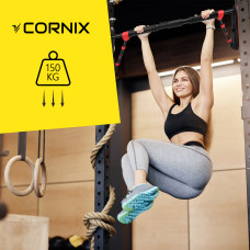 Турнік розсувний Cornix Elite 80-120 см, чорний-червоний, код: XR-0290