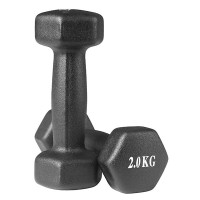 Гантелі для фітнесу FitGo неопрен, 2x2 кг, чорний., код: 80024-N2BK