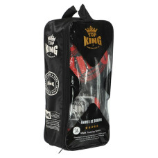 Рукавички боксерські Top King шкіра, 12oz, чорний-червоний, код: TK0363_12R